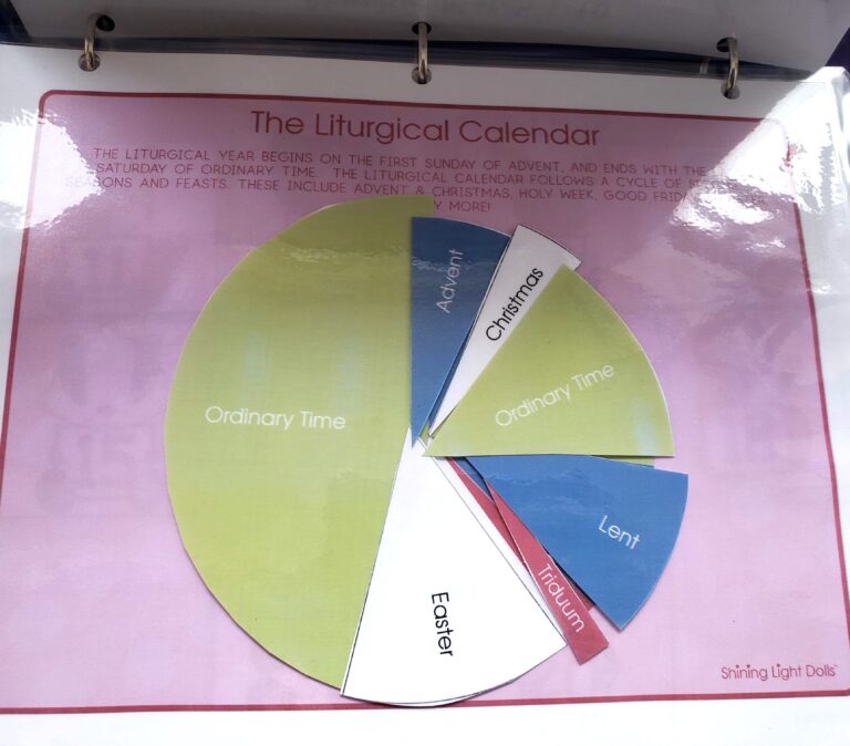 liturgical wheel for Catholic activity book