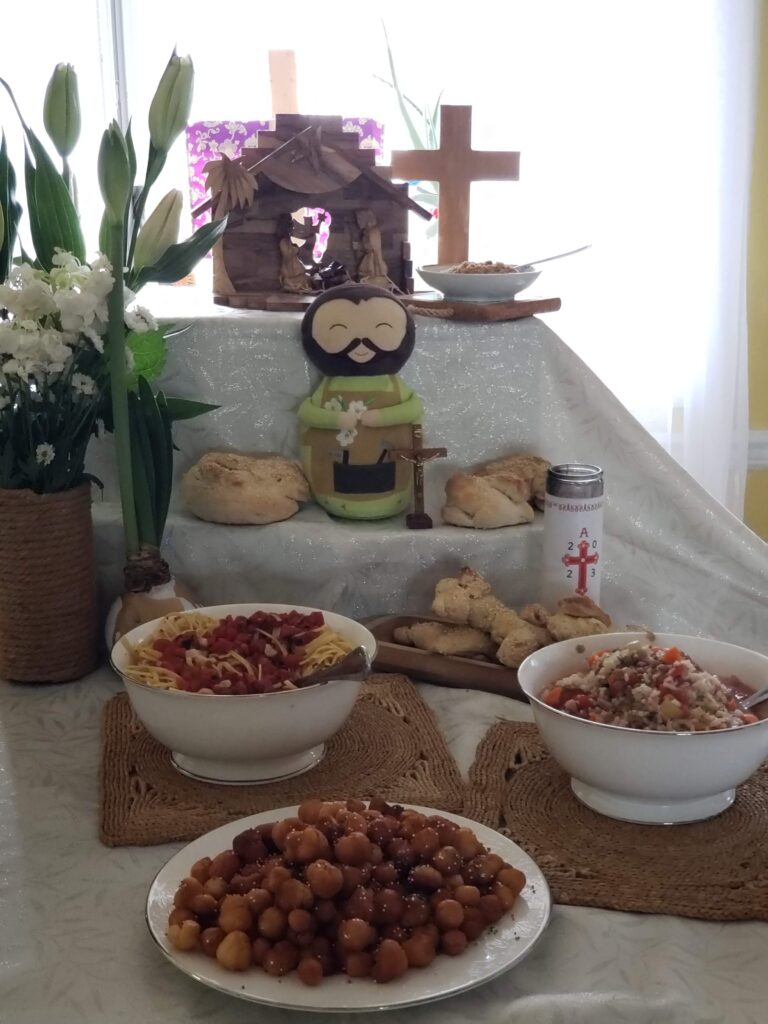 St. Joseph table with traditional food