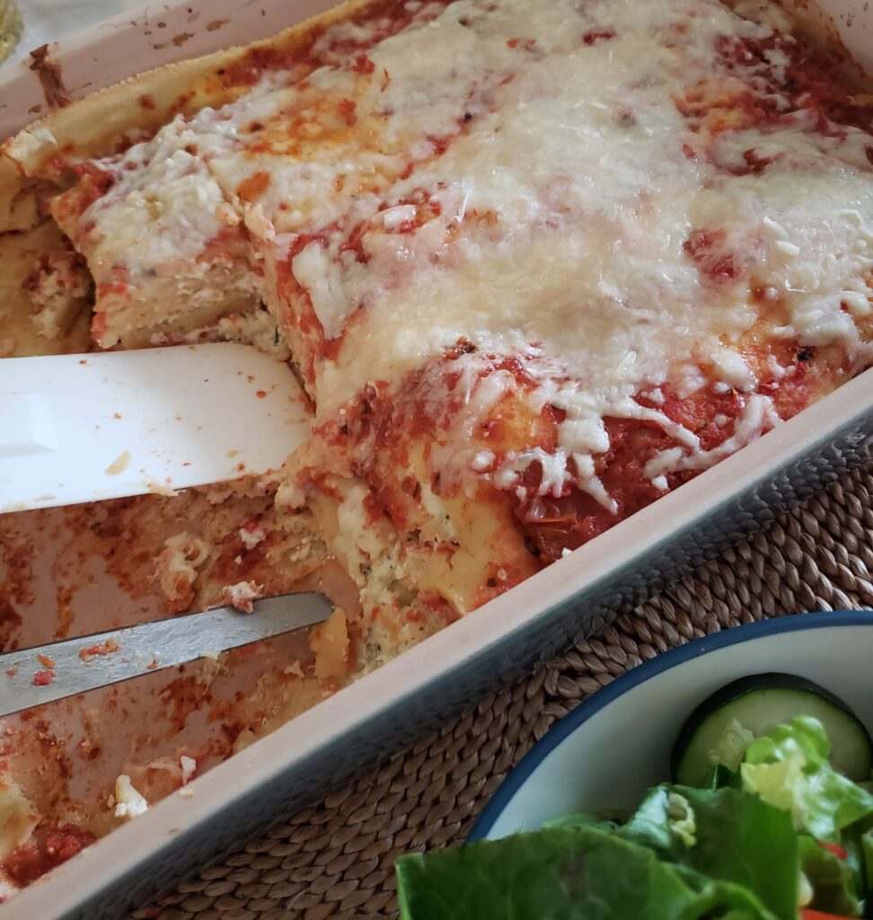 lasagna for a low stress Catholic Easter dinner