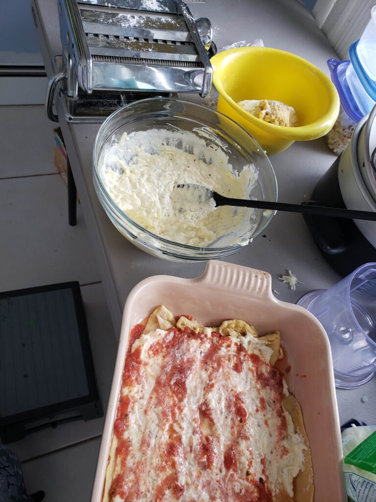 homemade lasagna with homemade noodles