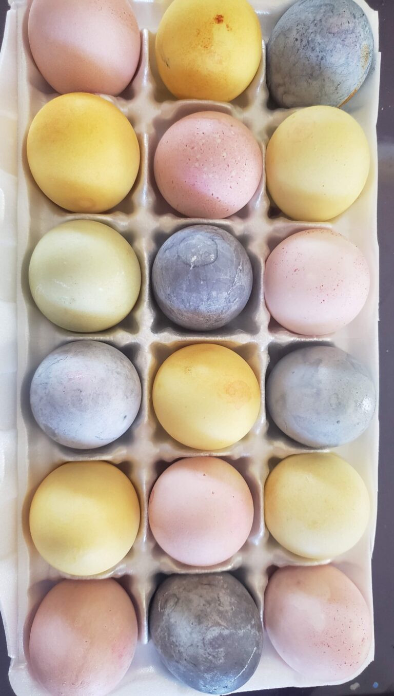 naturally dyed Easter eggs